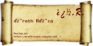 Éreth Róza névjegykártya